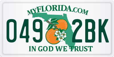 FL license plate 0492BK