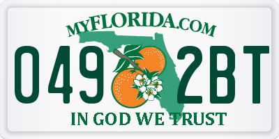FL license plate 0492BT