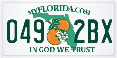 FL license plate 0492BX