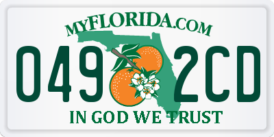 FL license plate 0492CD