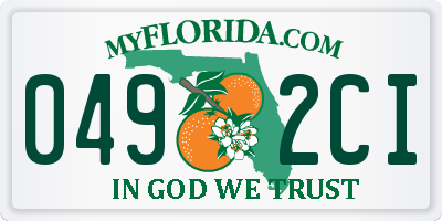 FL license plate 0492CI