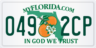 FL license plate 0492CP