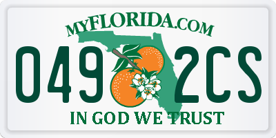 FL license plate 0492CS