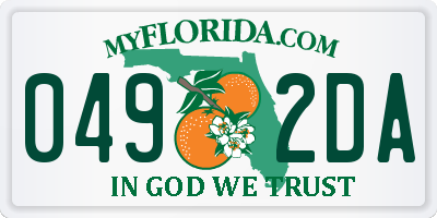 FL license plate 0492DA