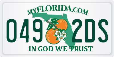 FL license plate 0492DS