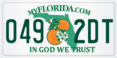 FL license plate 0492DT
