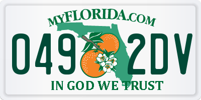 FL license plate 0492DV