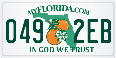 FL license plate 0492EB
