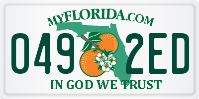 FL license plate 0492ED