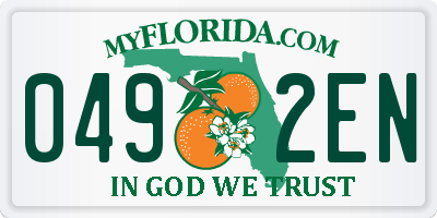 FL license plate 0492EN