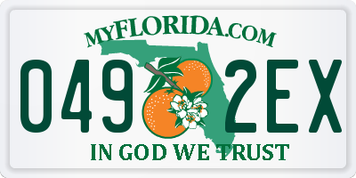 FL license plate 0492EX