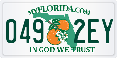 FL license plate 0492EY