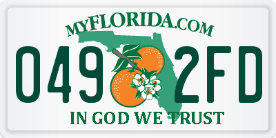 FL license plate 0492FD