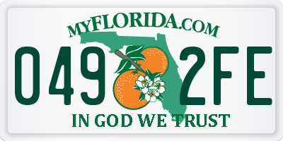 FL license plate 0492FE
