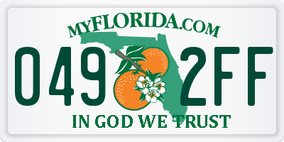 FL license plate 0492FF