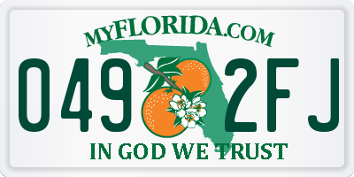 FL license plate 0492FJ