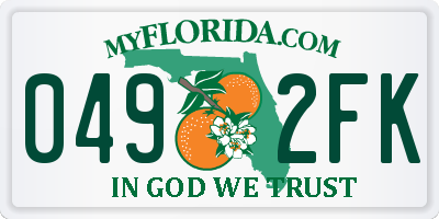 FL license plate 0492FK