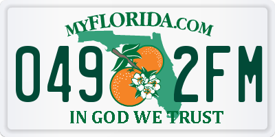 FL license plate 0492FM