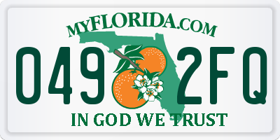 FL license plate 0492FQ