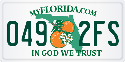 FL license plate 0492FS