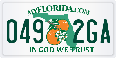 FL license plate 0492GA