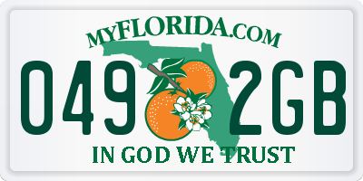 FL license plate 0492GB