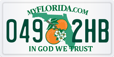 FL license plate 0492HB