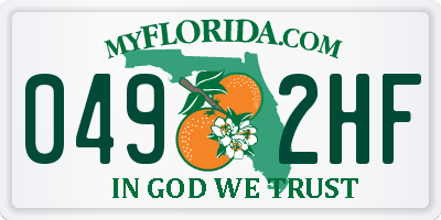 FL license plate 0492HF
