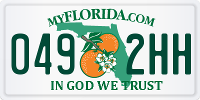 FL license plate 0492HH