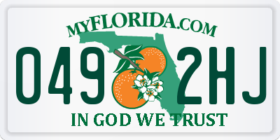 FL license plate 0492HJ