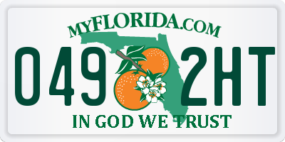 FL license plate 0492HT