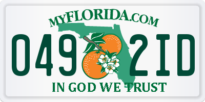 FL license plate 0492ID