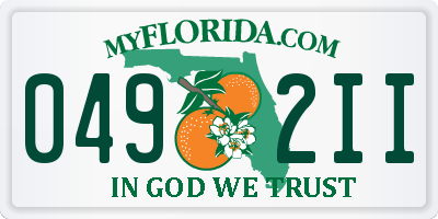 FL license plate 0492II