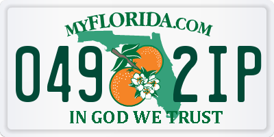 FL license plate 0492IP