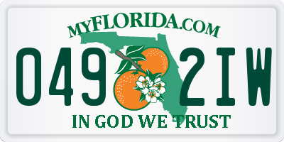 FL license plate 0492IW