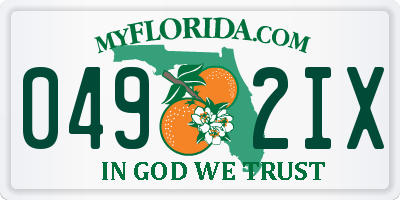 FL license plate 0492IX