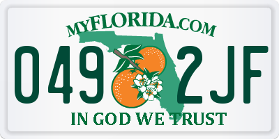 FL license plate 0492JF