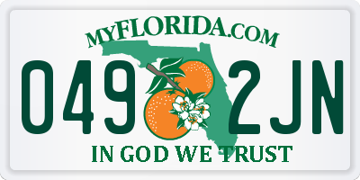 FL license plate 0492JN