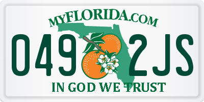 FL license plate 0492JS