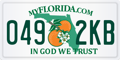 FL license plate 0492KB