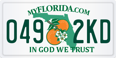 FL license plate 0492KD