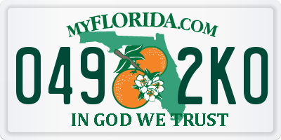 FL license plate 0492KO
