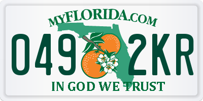 FL license plate 0492KR