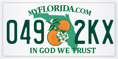 FL license plate 0492KX