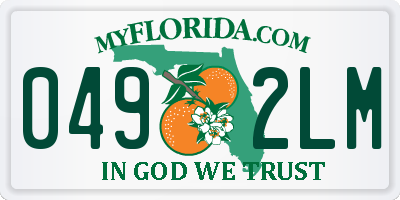 FL license plate 0492LM