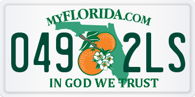 FL license plate 0492LS