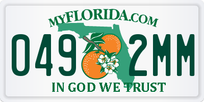FL license plate 0492MM