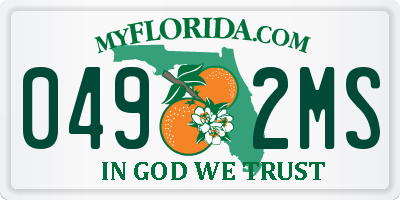FL license plate 0492MS