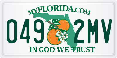 FL license plate 0492MV