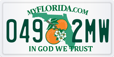 FL license plate 0492MW